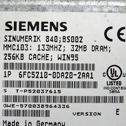 Siemens Panel OP031 10.4" 6FC5203-0AB11-0AA2 6FC5247-0AA36-0AA1 MMC103 6FC5210-0DA20-2AA1 - Maranos.de