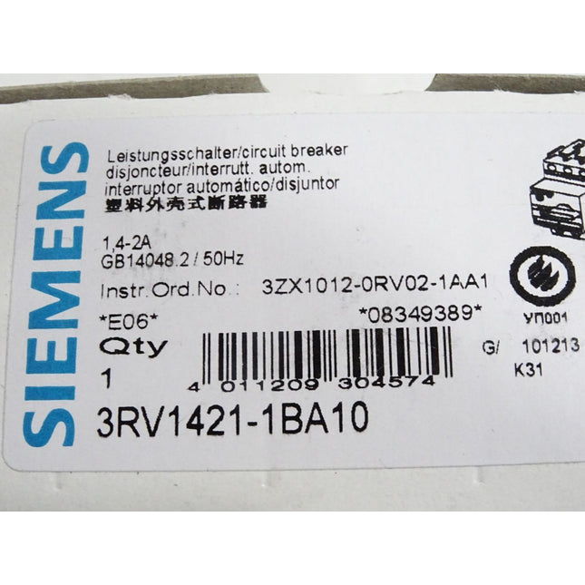 Siemens Leistungsschalter 3RV1421-1BA10 / Neu OVP - Maranos.de