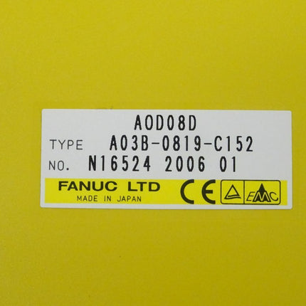 Fanuc A0D08D digitale Ausgabeeinheit A03B-0819-C152 // N16524 2006 01 NEU - Maranos.de