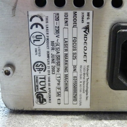 VIDEOJET FOCUS S25 Laser Marking Machine - Maranos.de
