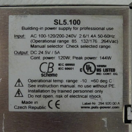Puls SL5.100 Power Supply / DC 24V /5A - Maranos.de