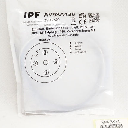 Ipf electronic Einbaustecker AV98A438 1806249 / Neu OVP - Maranos.de