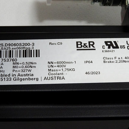 B&R Servomotor 6000rpm 8LSA25.D9060S200-3 / Neu OVP - Maranos.de