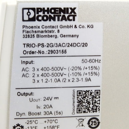 Phoenix Contact Stromversorgung 2903155 TRIO-PS-2G/3AC/24DC/20 / Neu OVP - Maranos.de