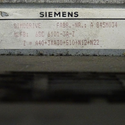 Siemens Simodrive Transistorpulsumrichter 6SC6101-3A-Z (Z=A40+3XA30+G10+N12+N22) - Maranos.de