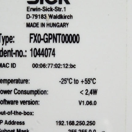 Sick 1044074 FX0-GPNT00000 Flexi Soft Sicherheitssteuerung - Maranos.de