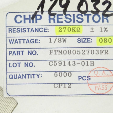5000X SMD-Widerstand / SMD-0805 270K Ohm 1%  1/8W - Maranos.de