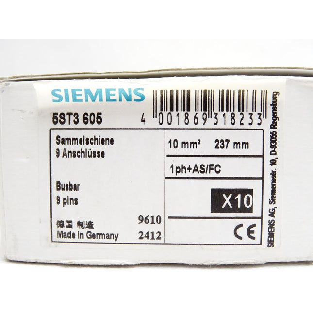 Siemens Sammelschiene / 5ST3605 / Inhalt : 10 Stück / Neu OVP - Maranos.de