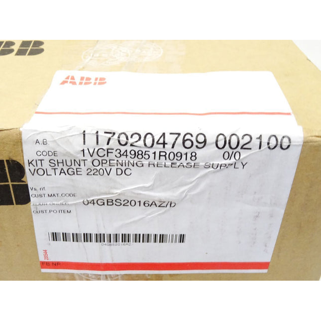 ABB Shunt Opening Release Supply / 1VCF349851R0918 / Inhalt : 8 Stück / Neu OVP - Maranos.de
