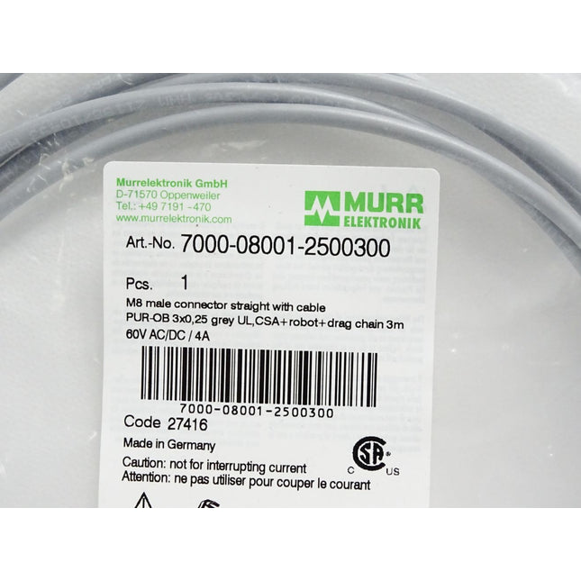 Murr Elektronik Kabel 3m 7000-08001-2500300 / Neu OVP - Maranos.de