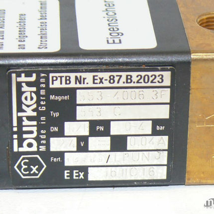 NEU Bürkert 553-C Magnetventil 553-4006 3F - Maranos.de