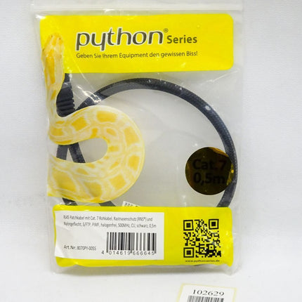 Python 8070PY-005S Patchkabel Rohkabel Cat.7 schwarz 0.5m / Neu OVP - Maranos.de