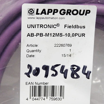 Lapp Kabel AB-PB-M12MS-10,0PUR UNITRONIC® Fieldbus 22269769 / Neu OVP - Maranos.de