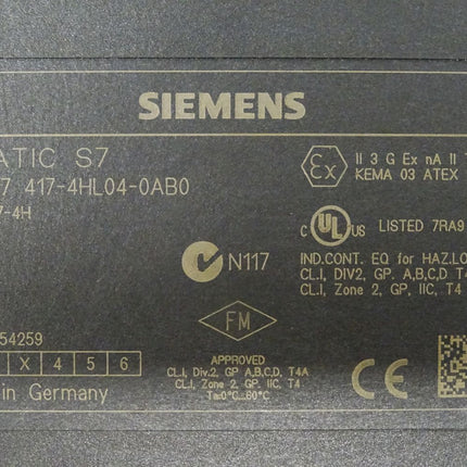 Siemens Simatic S7 CPU 417-4H 6ES7417-4HL04-0AB0 / 6ES7 417-4HL04-0AB0 E:03 - Maranos.de
