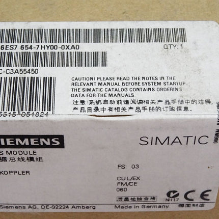 Siemens Y-Koppler 6ES7654-7HY00-0XA0 6ES7 654-7HY00-0XA0 / Neu OVP - Maranos.de