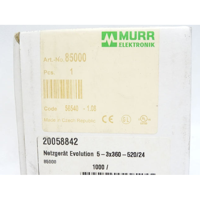 Murr Elektronik Evolution5 Schaltnetzteil / 85000 / Neu OVP versiegelt - Maranos.de