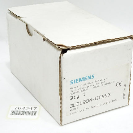 Siemens Haupt-/Not-Aus-Schalter 3LD1204-0TB53 / Neu OVP - Maranos.de