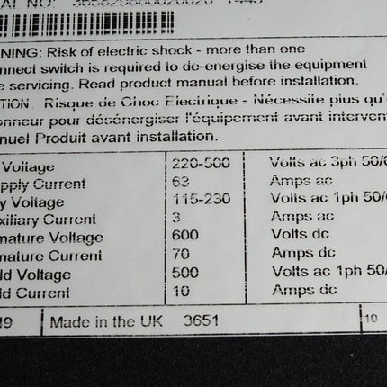 Parker DC Integrator 590+series2 590P-53270020-P00-U0V0 - Maranos.de