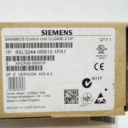 Siemens Sinamics Control Unit CU240E-2 DP 6SL3244-0BB12-1PA1 / Neu OVP - Maranos.de