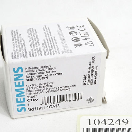 Siemens Hilfsschlaterblock 3RH1911-1GA13 / Neu OVP - Maranos.de