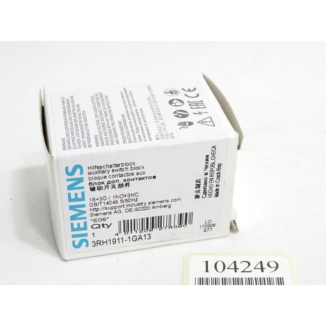 Siemens Hilfsschlaterblock 3RH1911-1GA13 / Neu OVP - Maranos.de
