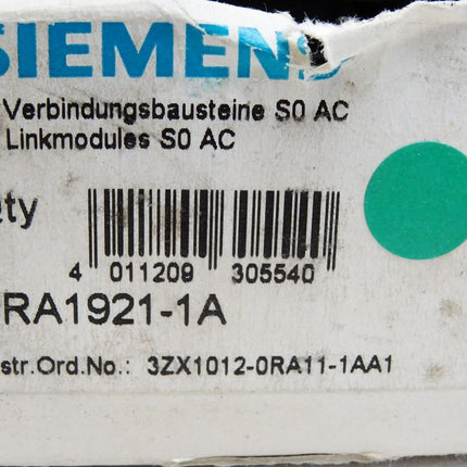 Siemens 3RA1921-1A / 10 Verbindungsbausteine / Neu OVP - Maranos.de