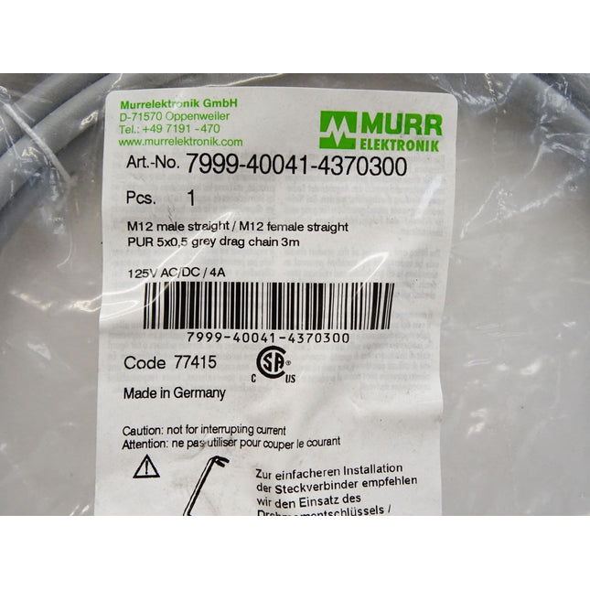 Murr Elektronik Kabel 7999-40041-4370300 Anschlußleitung / Neu OVP - Maranos.de