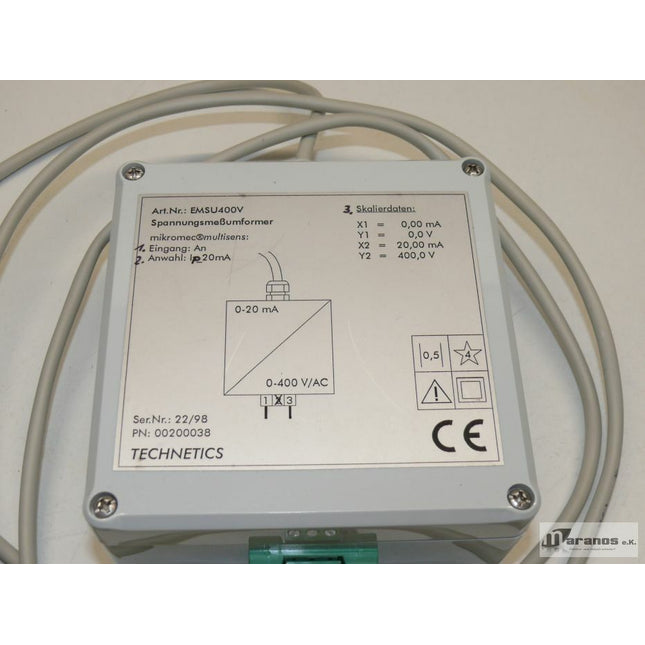 Technetics EMSU 400V Spannungsmeßumformer Meßumformer - Maranos.de