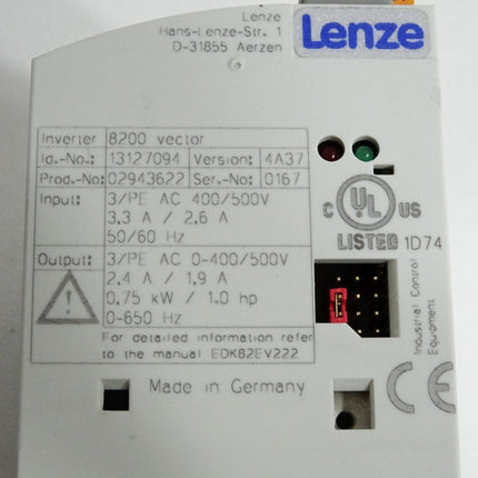 Lenze 8200 vector 13127094 E82EV751_4C E82EV751K4C 0.75kW - Maranos.de