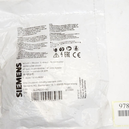 Siemens N-Leiter 3LD9220-0C / Neu OVP - Maranos.de