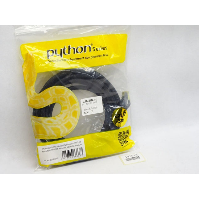 Python 8070PY-030S Patchkabel Rohkabel Cat.7 schwarz 3m / Neu OVP - Maranos.de