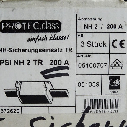 Protec.class NH-Sicherungseinsatz TR 05100707 PSI NH 2 TR 200A  / Inhalt:3 Stück / Neu OVP - Maranos.de
