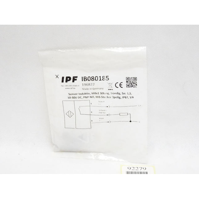 Ipf electronic Sensor Induktiv Norm-Schaltabstand IB080185 / Neu OVP - Maranos.de