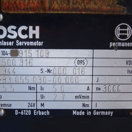 Bosch Bürstenloser Servomotor 0133500316 SE-B3.055.030-00.000 3000min-1 - Maranos.de