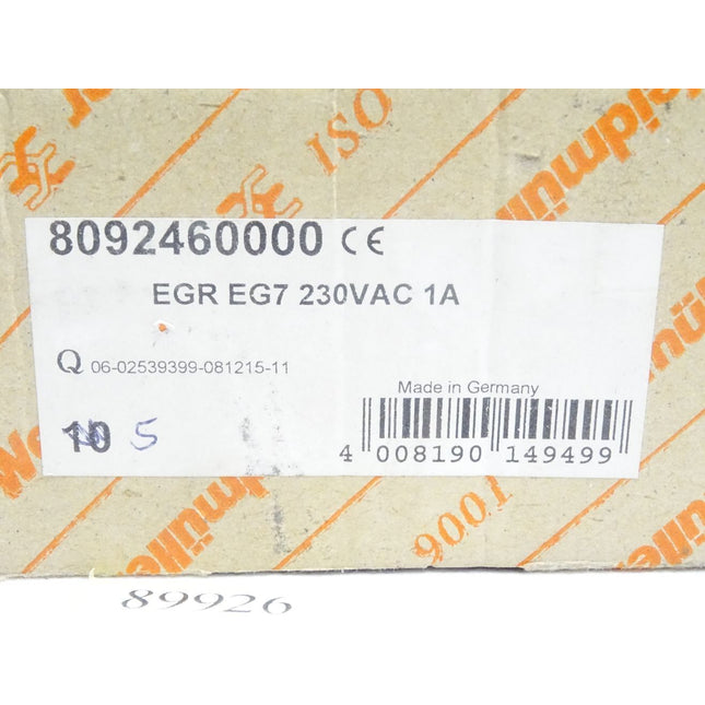 Weidmüller 809246 / EGR  EG7 230VAC 1A / Inhalt : 5 Stück / Neu OVP - Maranos.de