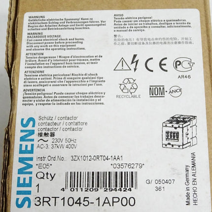 Siemens Schütz 3RT1045-1AP00 / Neu OVP - Maranos.de