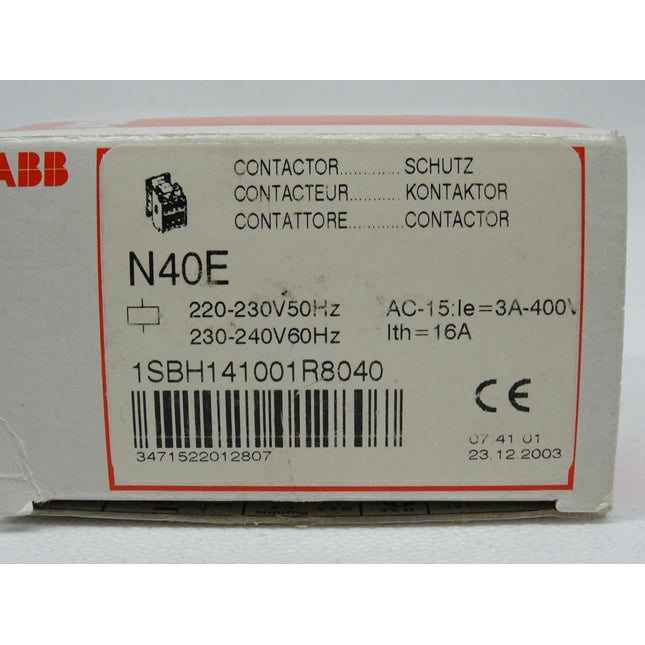 ABB 1SBH141001R8040 / N40E Hilfsschütz NEU-OVP - Maranos.de