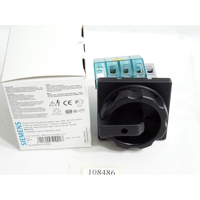 Siemens Haupt-/Not-Aus-Schalter 3LD2003-0TK53 / Neu OVP - Maranos.de