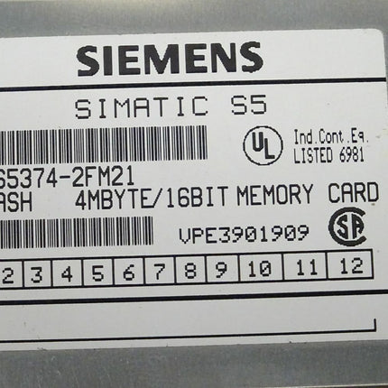 Siemens SIMATIC S5 6ES5374-2FM21 FLASH 4MBYTE 16BIT Memory Card - Maranos.de