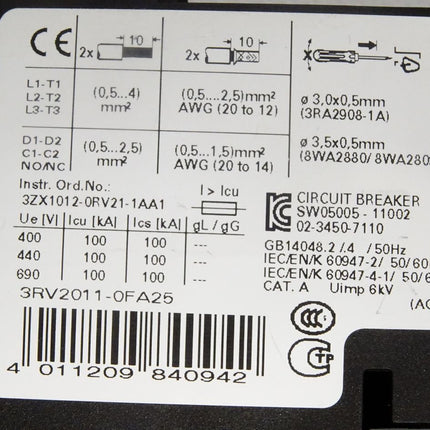 Siemens Sirius 3RV2011-0FA25 - Maranos.de