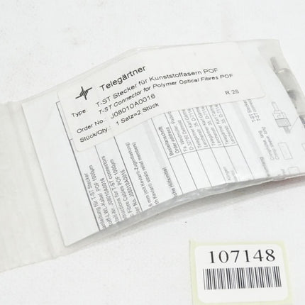 Telegärtner T-ST J08010A0016 Stecker für Kunstoffasern POF / Neu OVP - Maranos.de