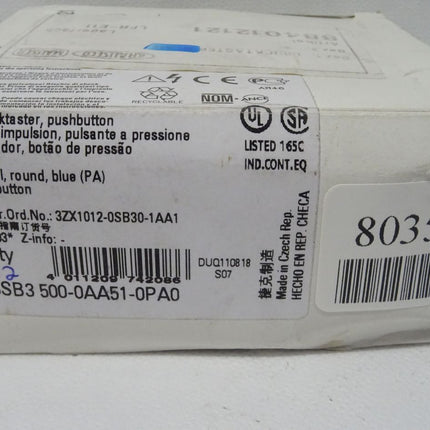Siemens 2 Stück 3SB3500-0AA51-0PA0 / 3SB3 500-0AA51-0PA0 Drucktaster Blau NEU-OVP - Maranos.de