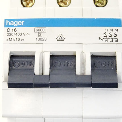 Hager C16 x M816 D1 230/400V 13023 - Maranos.de