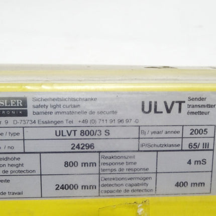 Fiessler Sicherheitslichtschranke ULVT 800/3 S 24296 Sender ULVT800/3 + Empfänger 24295 ULVT 800/3 E Neu - Maranos.de