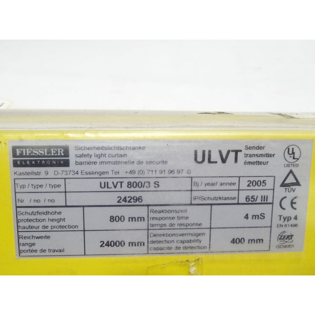 Fiessler Sicherheitslichtschranke ULVT 800/3 S 24296 Sender ULVT800/3 + Empfänger 24295 ULVT 800/3 E Neu - Maranos.de