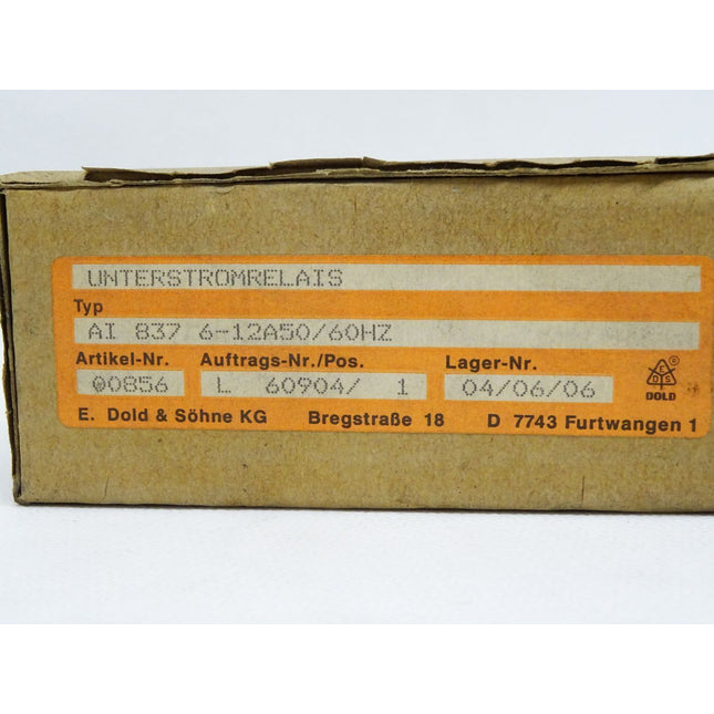 E.Dold & Söhne Unterstromrelais AI837 6-12A50/60Hz / 00856 /  Neu OVP - Maranos.de