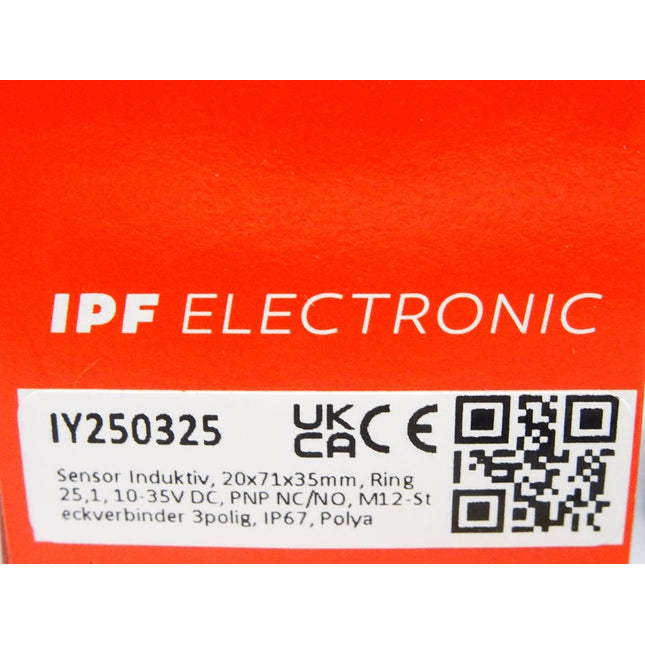 Ipf electronic Sensor Induktiv Ring-Sensor IY250325 / Neu OVP - Maranos.de