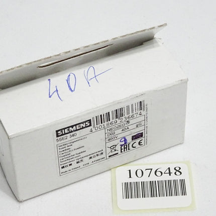 Siemens Sicherungseinsatz 5SE2340 5SE2 340 40A 400V / Inhalt:9 Stück / Neu OVP - Maranos.de