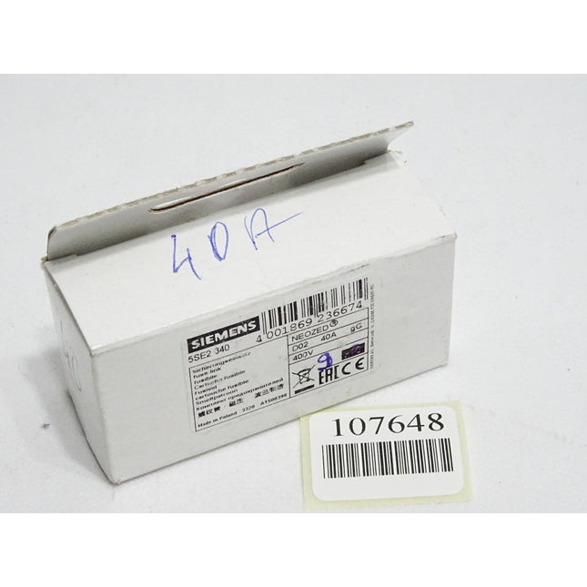 Siemens Sicherungseinsatz 5SE2340 5SE2 340 40A 400V / Inhalt:9 Stück / Neu OVP - Maranos.de