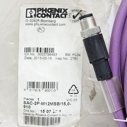 Phoenix Contact 1507272 SAC-2P-M12MSB/15,0-910 Bussystem-Kabel / Neu OVP - Maranos.de